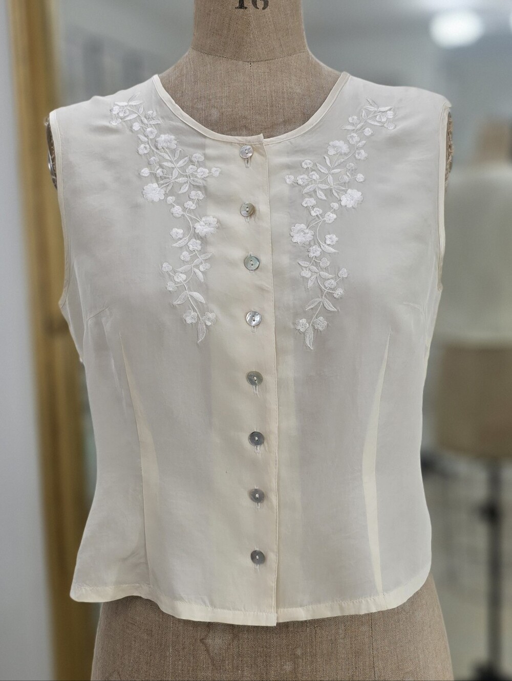 Vintage Silk Sleeveless Blouse